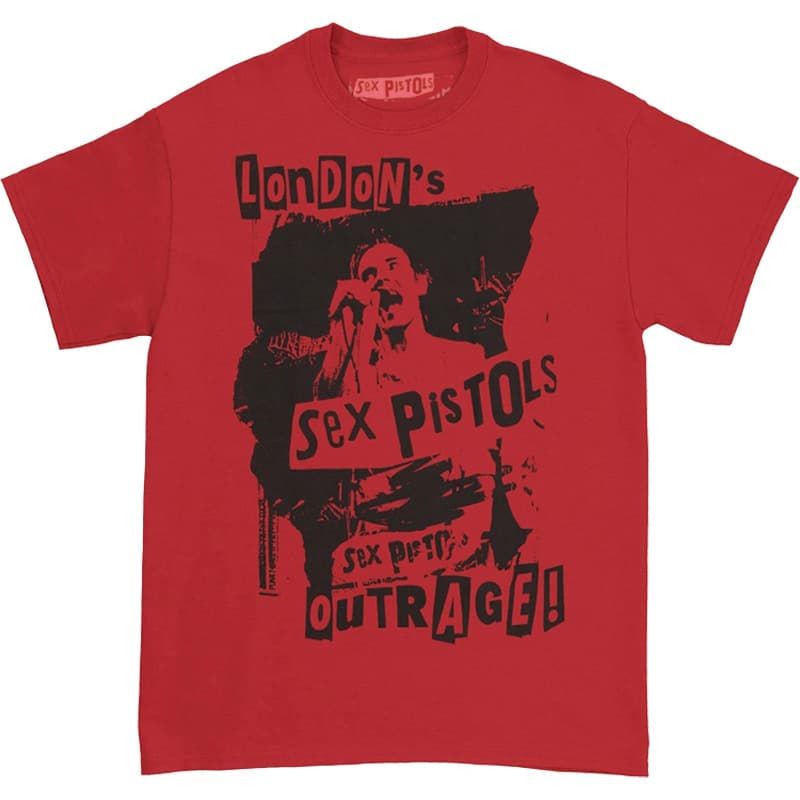Red Oversize T-Shirt American Punk Style Sex Pistols Band Graphic Tee Short Sleeve Round Neck Cotton Sweatshirt for Youth