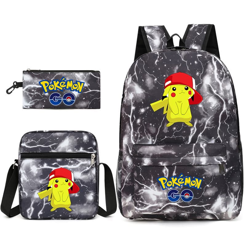 Star Sky Pokemon Pet Monster Digital Monster Pokemon Pencil Case Backpack Shoulder Bag 3-Piece Set 04