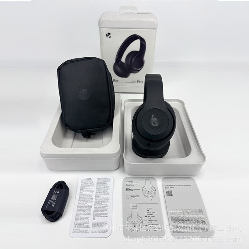 Cross-border Compatible Beats Studio Pro Noise-Canceling with Pop-Up Window High-End Bluetooth Wireless Earphone Pulp Box Leather Case