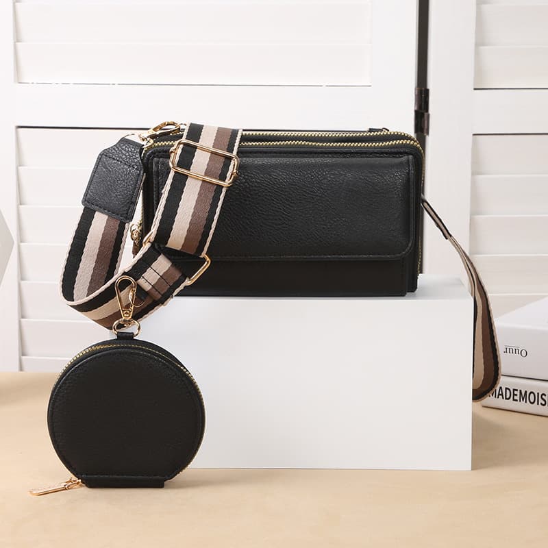 Factory Direct Phone Crossbody Bag INS Niche Design Shoulder Sling Bag Phone Pouch Multifunctional Wide Strap Mother-Child Bag