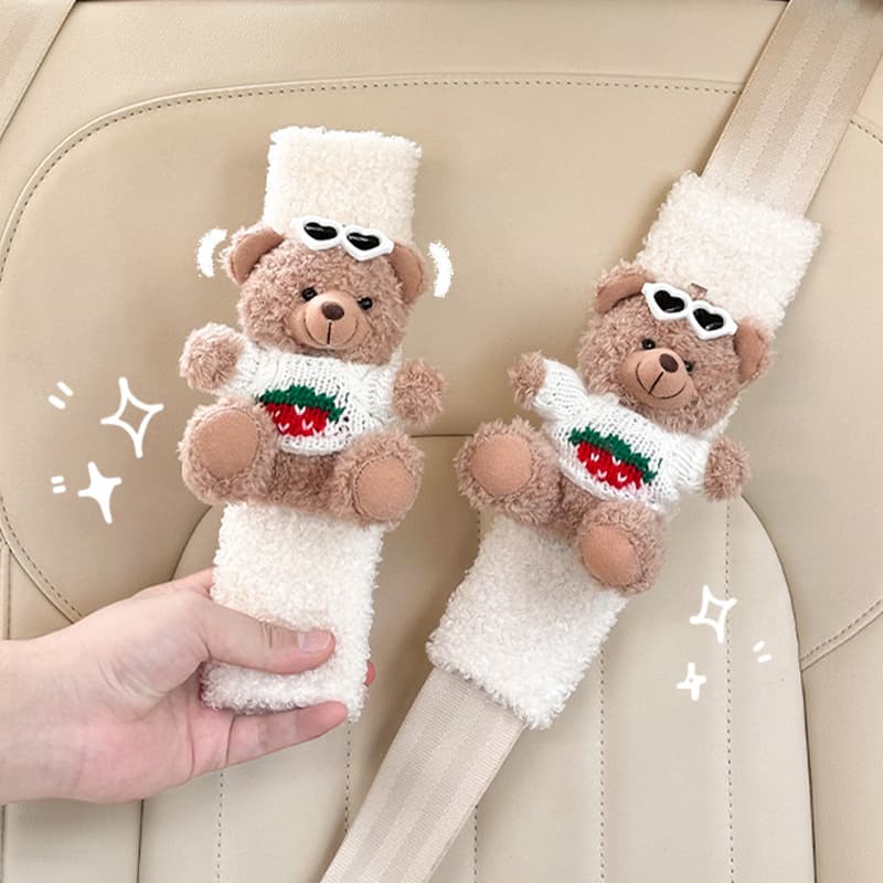 Car Seat Belt Cover Cute Bear Kids Comfort Anti-Choke Shoulder Pad Creative Car Protector