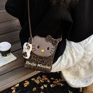 New Leopard Print Cute Mini Bag Single Shoulder Crossbody Bag Korean Style Fashionable Phone Bag for Girls Outing Bag