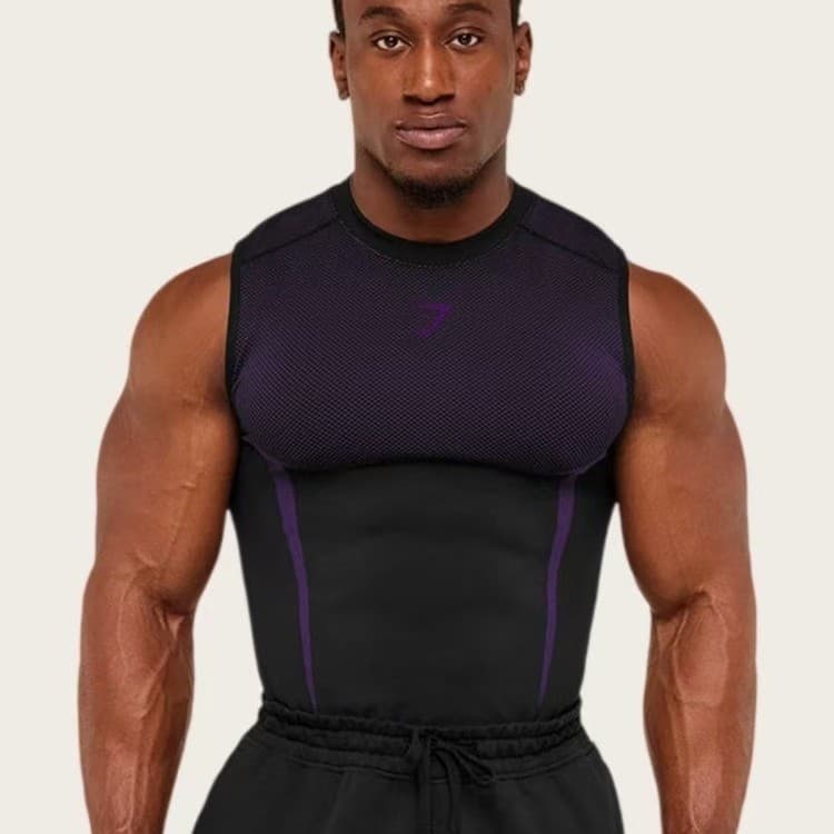 Gymshark/Onyx5 Men's Vest Fitness Quick-Drying Elastic Sports Breathable Casual Running Training Muscle Clothing