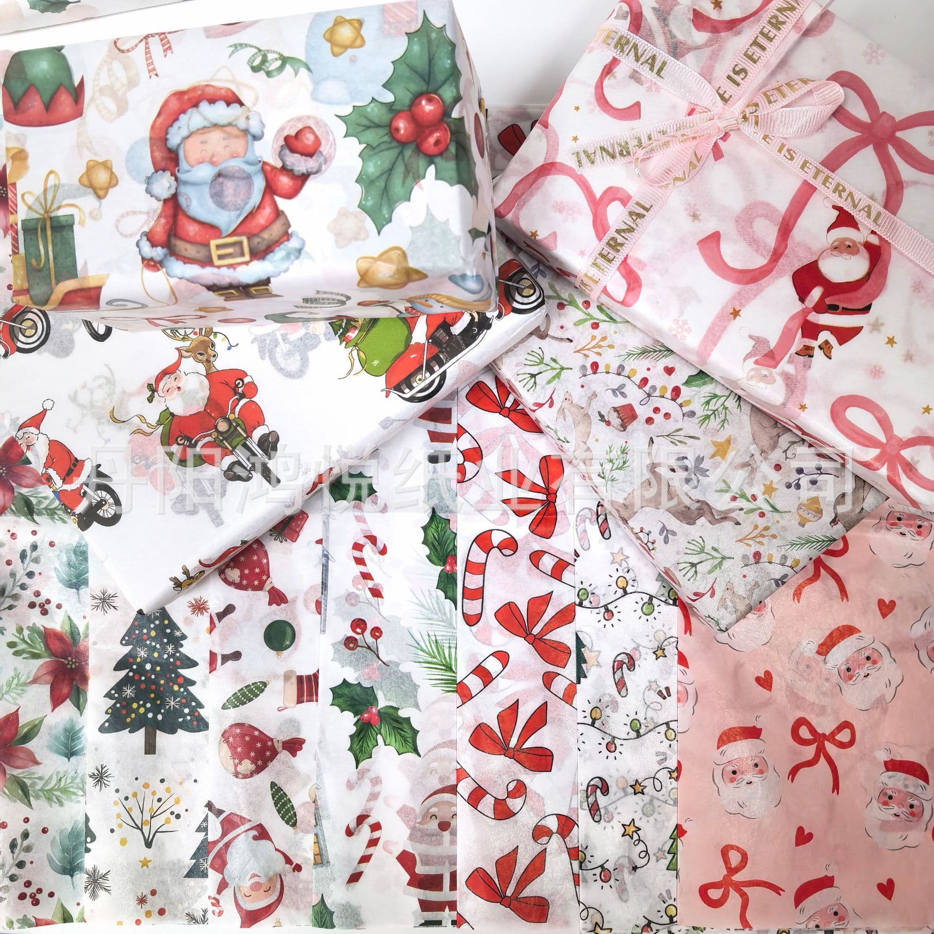 New 17g Copy Paper for Foreign Trade Snow Pear Paper Christmas Elk Pattern Wrapping Paper