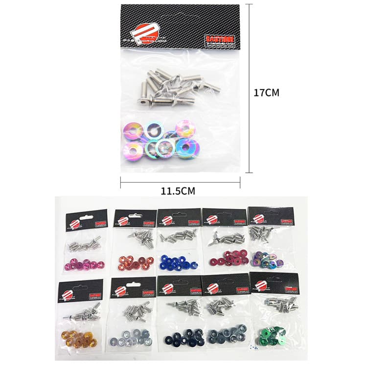 Car Modification Washer Screws JDM Washers M6 Screws JDM License Plate Frame M6 Screw Washer Decorative Screw Washers