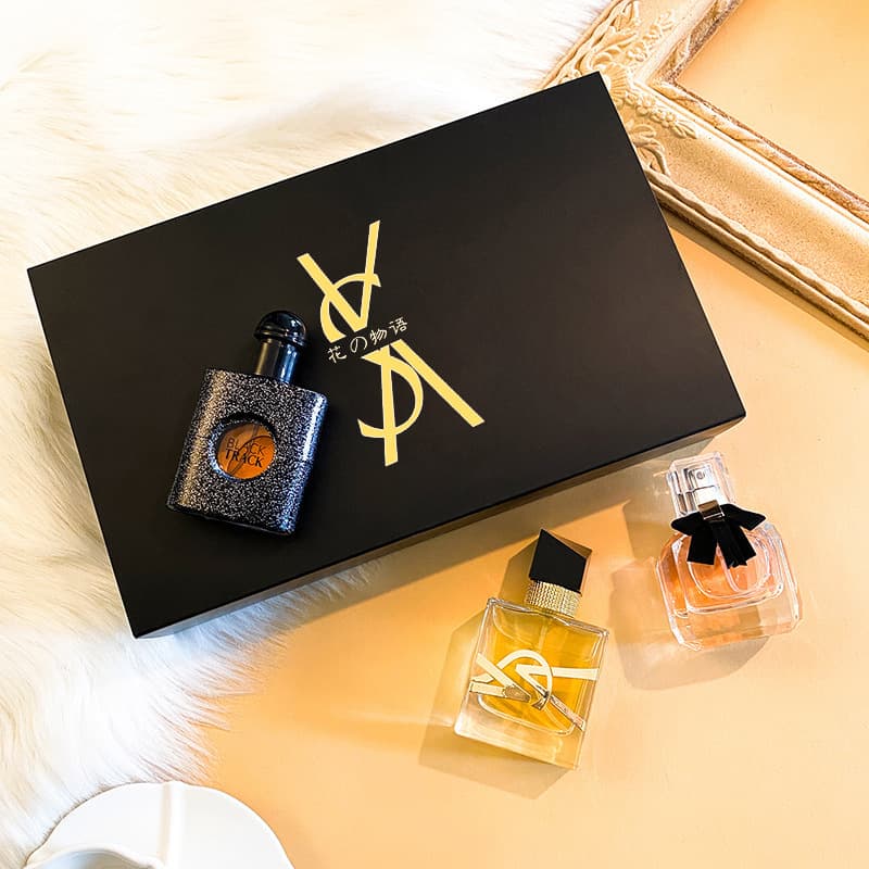 In Stock Flower Tale Douyin Kuaishou Women's Perfume Set Black Opium Three-Piece Men's Perfume Gift Box