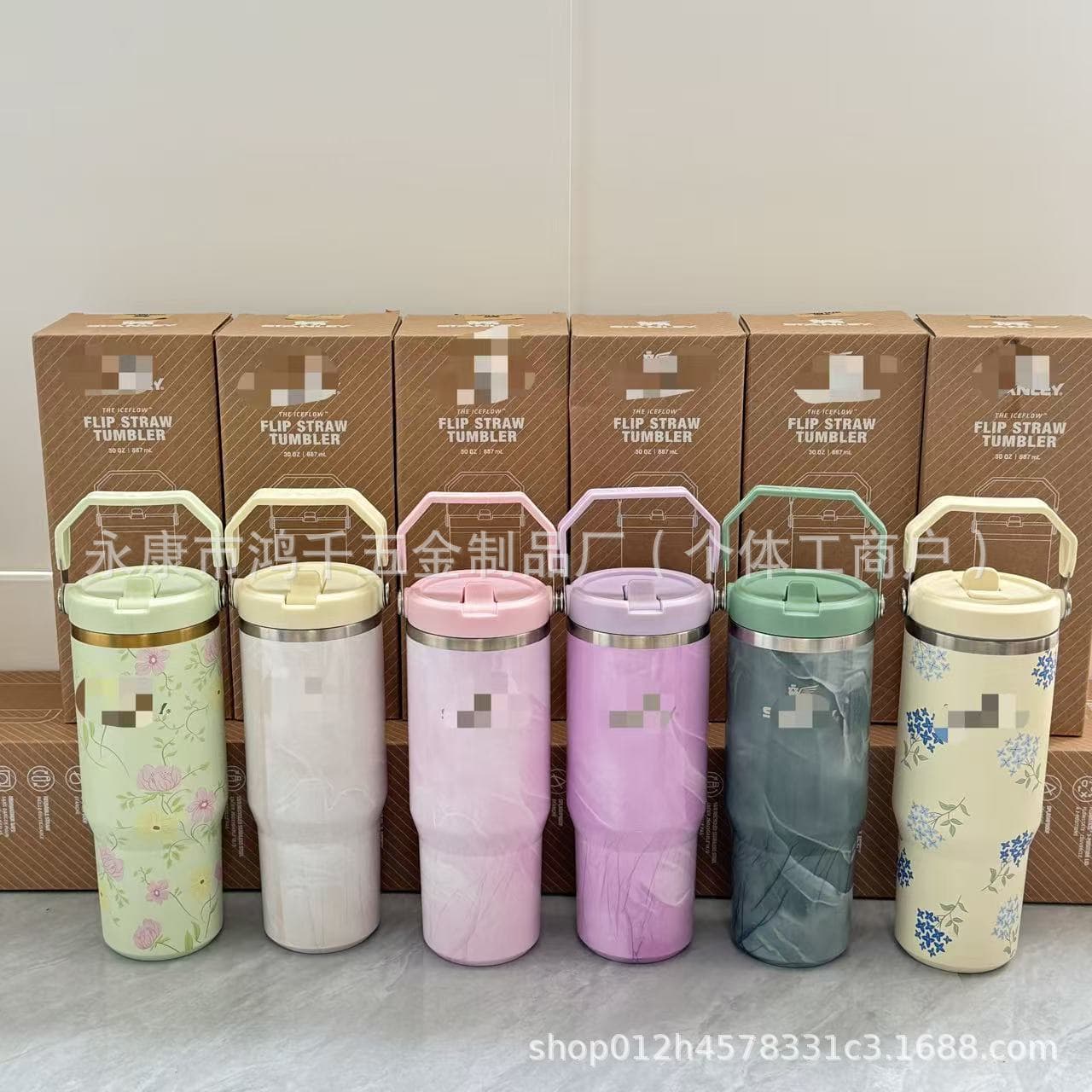Cross-border Exclusive STANLEY Style 30oz Marble Pattern Large Capacity Ice Boss Cup / Vacuum Insulated Cup
