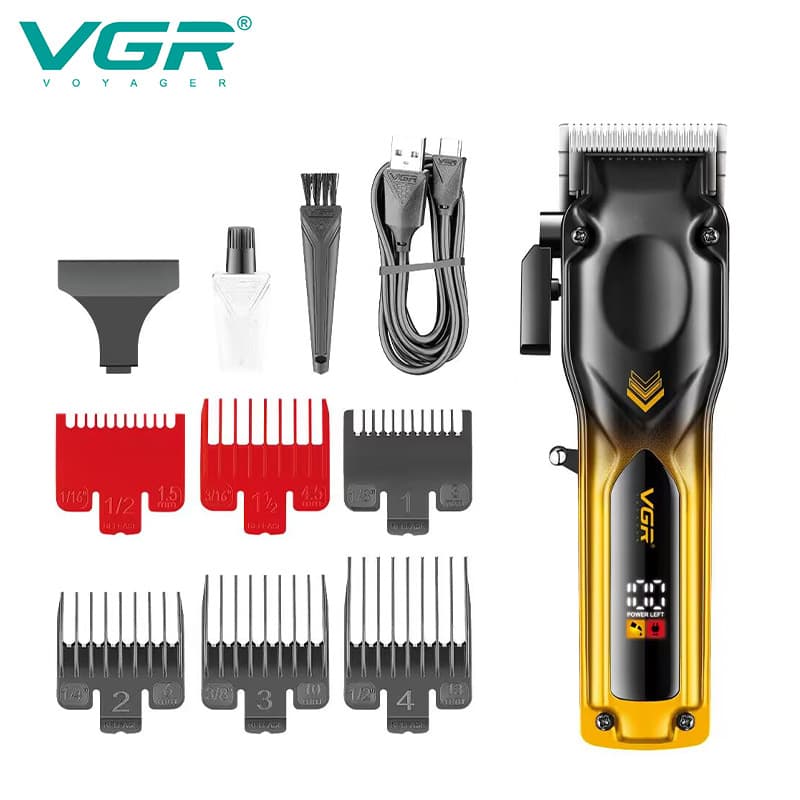 VGR656 Cross-border New Electric Hair Clipper Household Men's Oil Head Charging Electric Hair Clipper LCD Digital Hair Clipper
