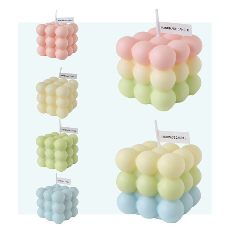 Cute Bubble Candle Gifts For Women Bedroom Decorations Ins Tray Ornaments Magic Cube Candle Holder