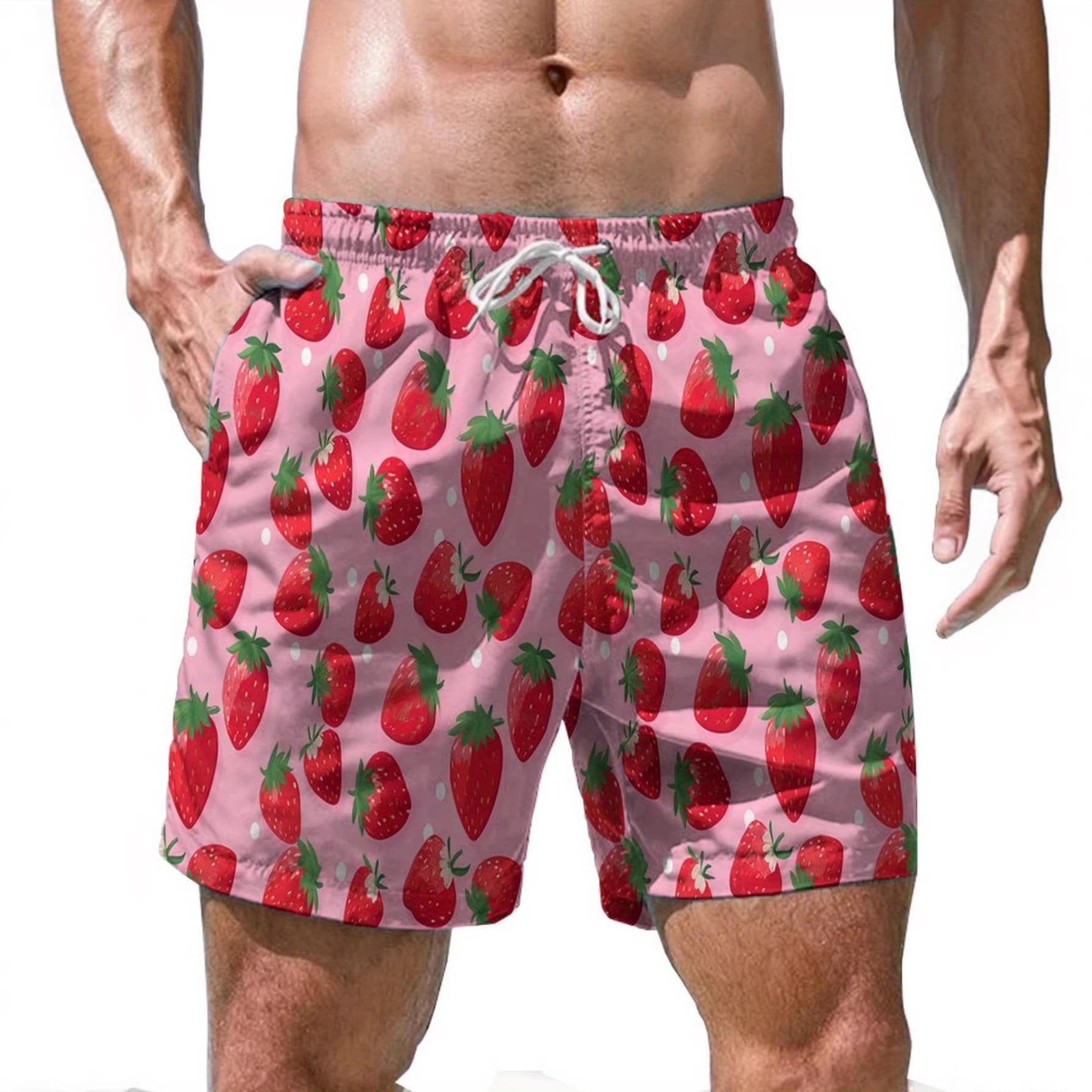 Overseas Cross-border 3D Fruit Print Beach Shorts for Men Summer Seaside Vacation Quick-Dry Loose Casual Shorts