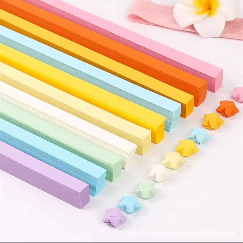 Star origami gradient color luminous lucky star paper five-pointed star origami luminous DIY handmade double-sided cartoon origami