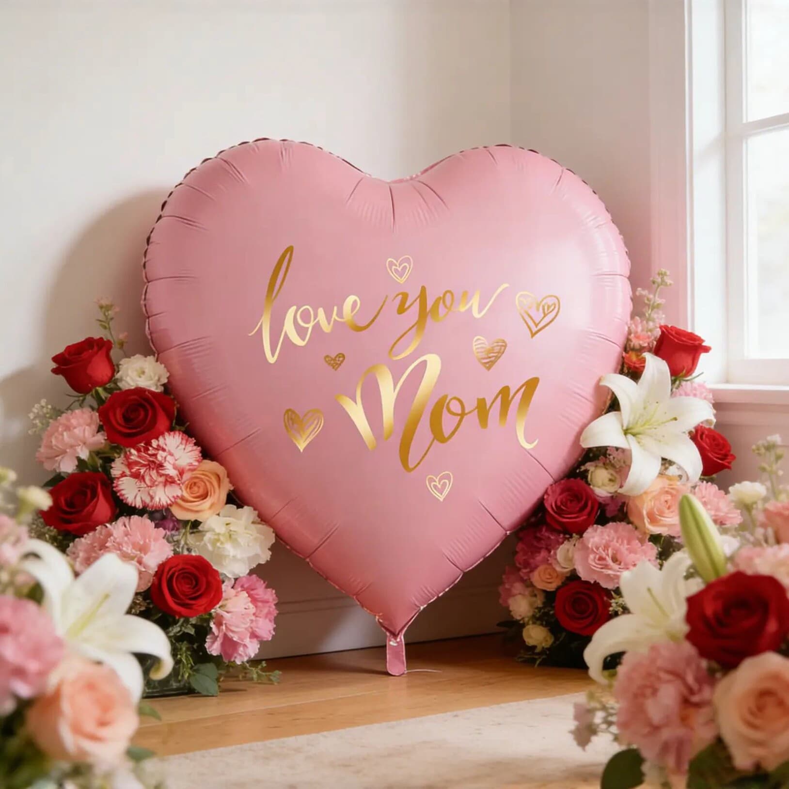 63-inch love aluminum film balloon Mother's Day party decoration cross-border Mother's Day gift scene arrangement