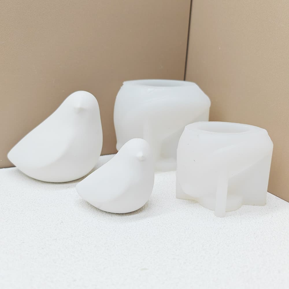 Cute Bird Candle Mold Simple Bird Nordic Style Concrete Plaster Handmade Home Decoration Silicone Mold