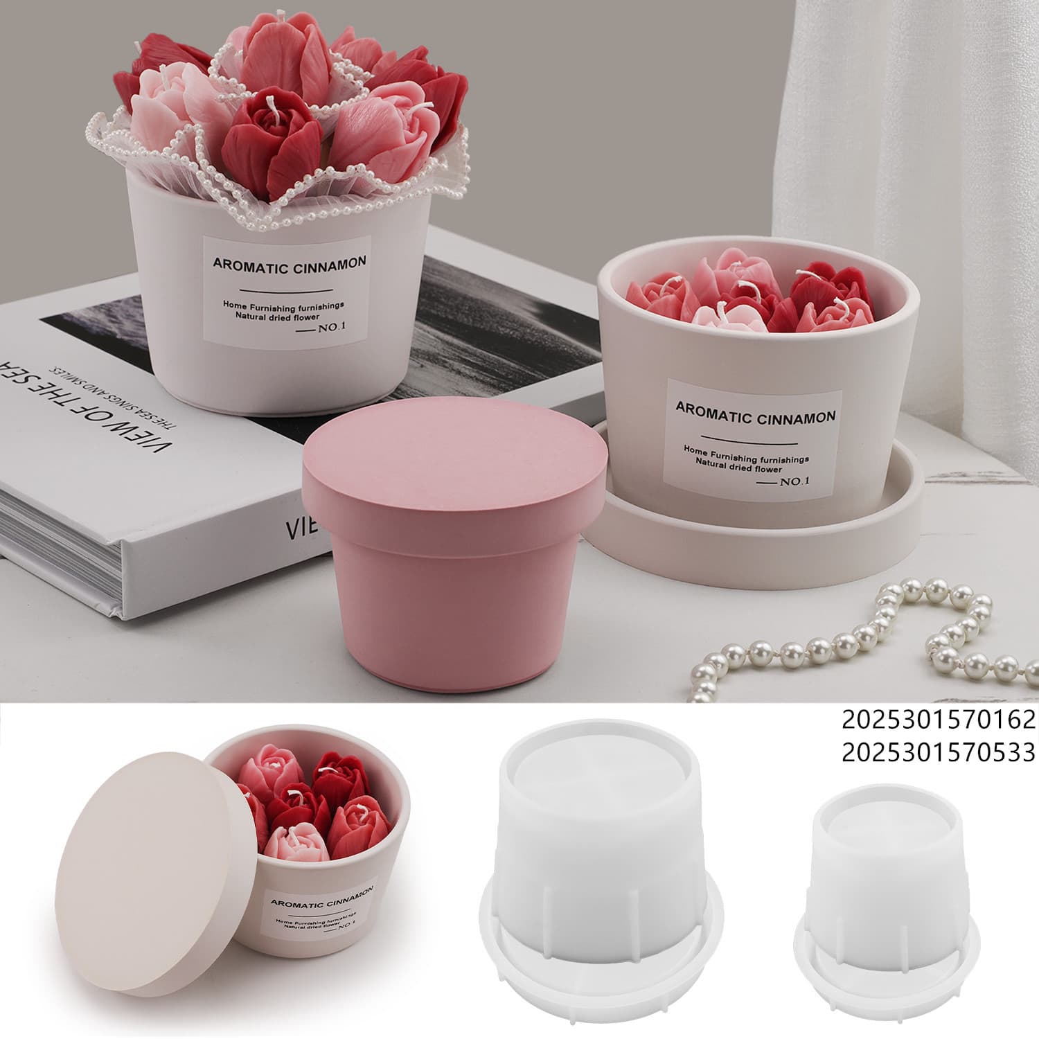 DIY Epoxy Resin Plaster Cement Candle Cup Storage Bowl Storage Box Flower Pot Gift Box Candle Container Silicone Mold