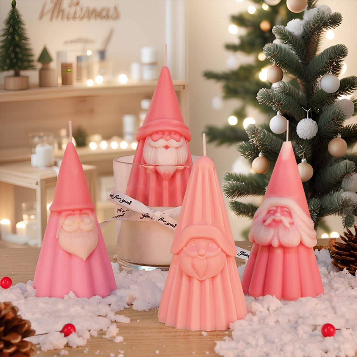 A Variety of Santa Claus Molds DIY Christmas Scented Candles Home Decorations Christmas Tree Silicone Molds Cross-Border