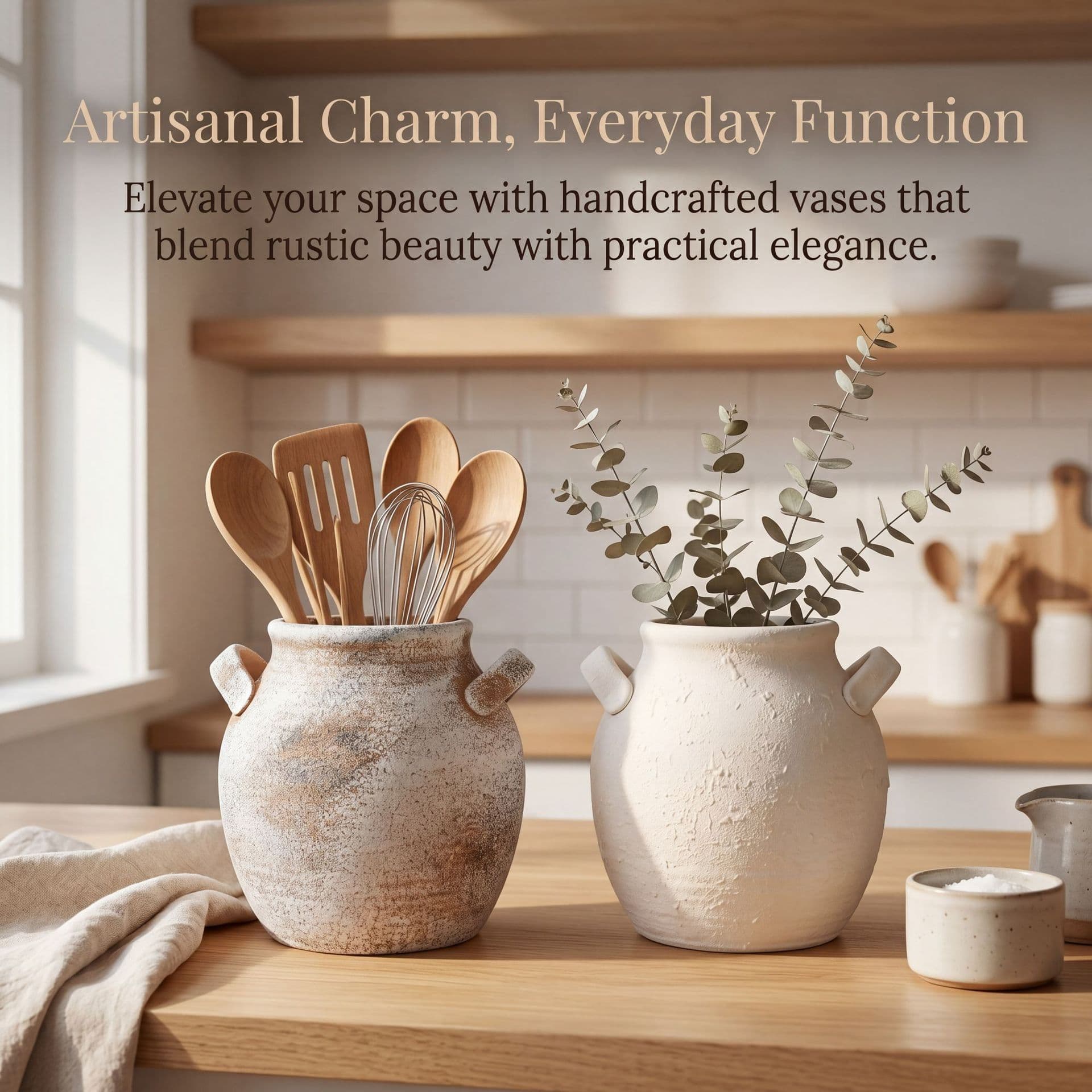 Chinese-Style Retro Handmade Ceramic Vase, Large Ceramic Flower Container, Kitchen Storage Jar, Living Room Entryway Decoration, Wholesale Cross-Border