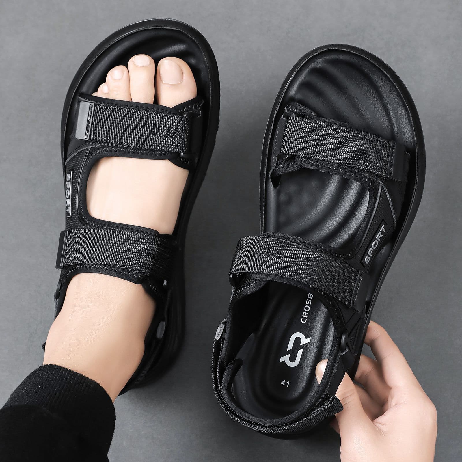 Men's Sandals Summer Comfort Casual Shoes Soft Sole Outdoor Beach Shoes Water Shoes Non-Slip Lightweight Versatile
