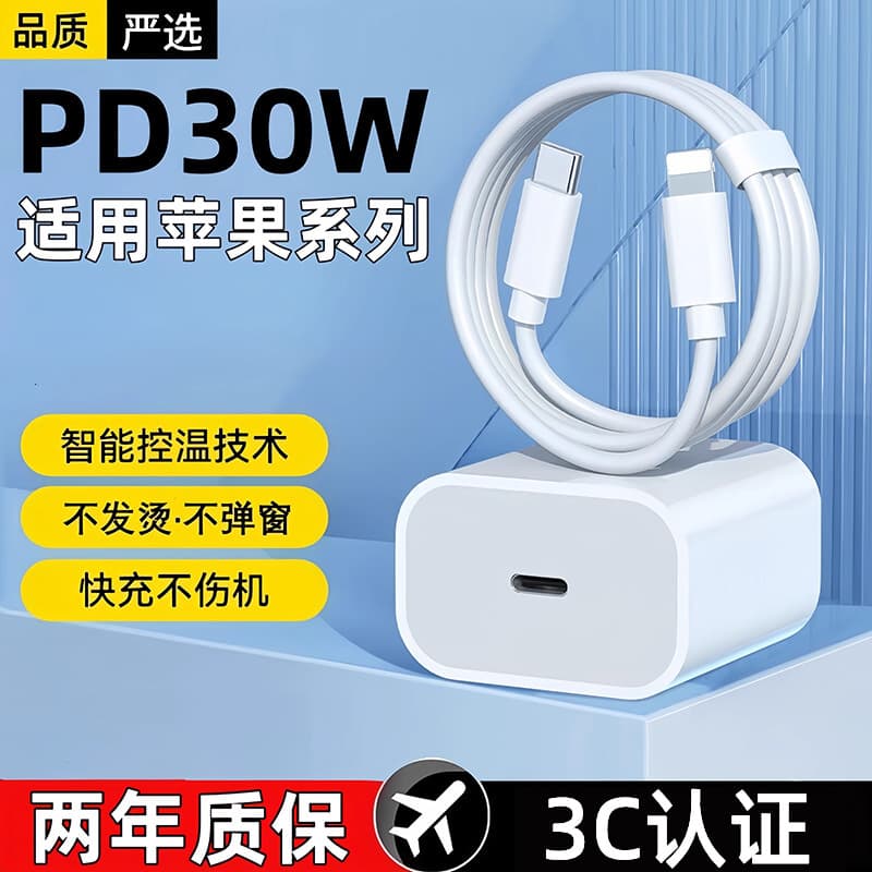 30W Apple PD Fast Charger for iPhone 14 Max, 13 Pro, 12 Mini, 11 XR