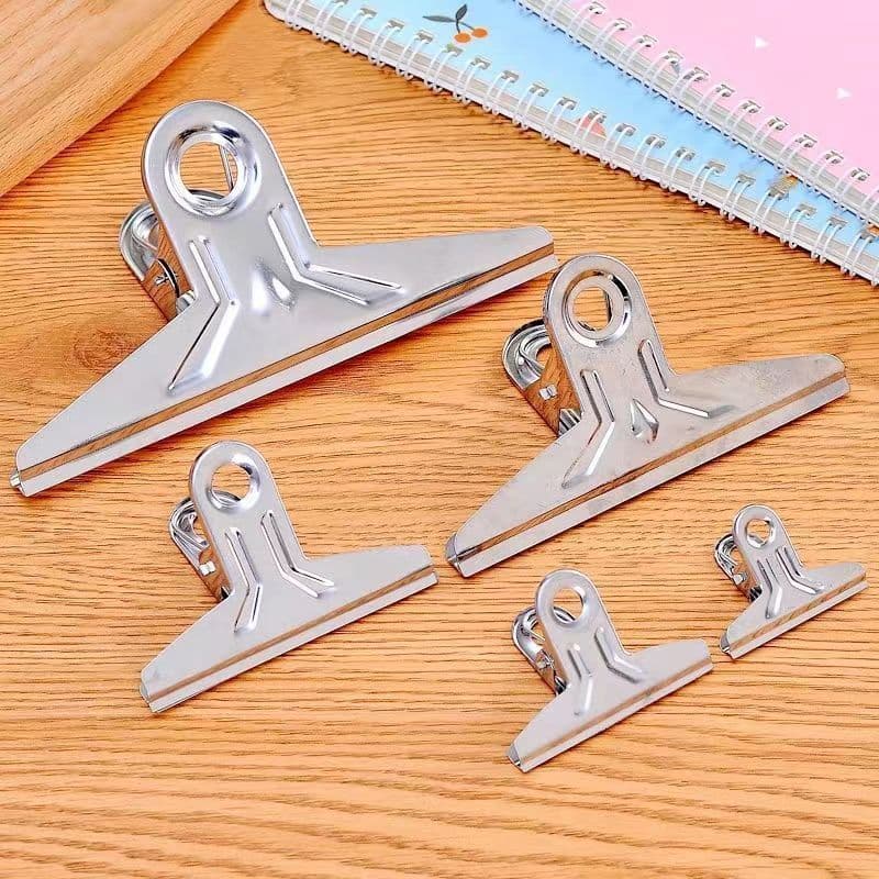 Large stainless steel bill clips for home use, butterfly drawing board clips, stationery clips, ticket clips, iron clips with free shipping.