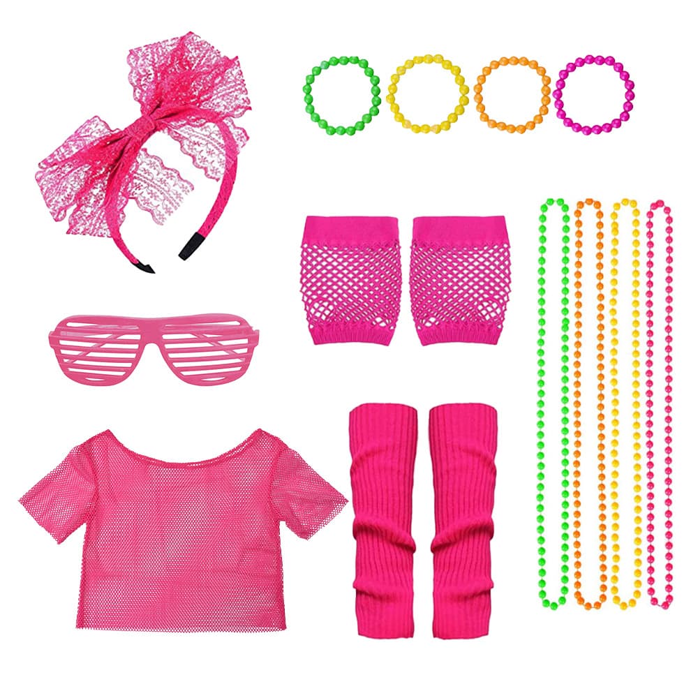1980s Retro Fishnet Party Costume, 80s Style Fishnet Mesh T-Shirt Sexy Fishnet Outfit
