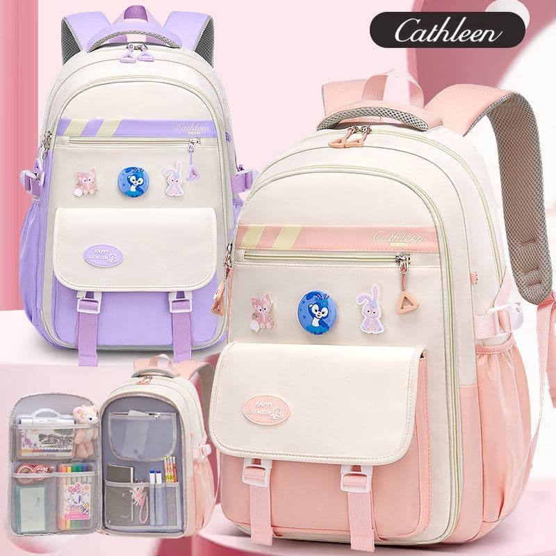 School Bag for Girls Middle School Students Waterproof Weight-Reducing High School Large Capacity Grade 6 Children's Backpack New Style