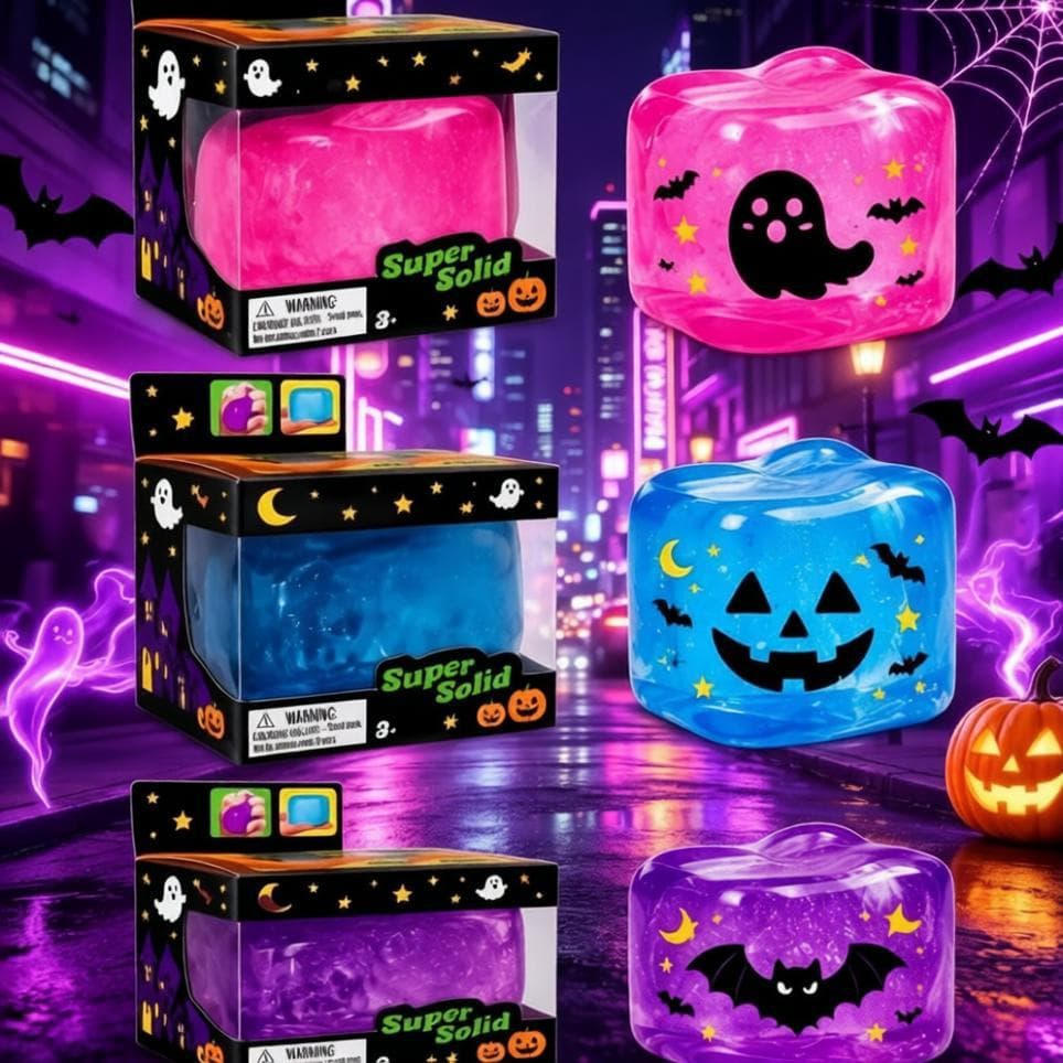 Halloween Ice Cube Squishy ToyHalloween ice cube pinch decompression slow rebound toy