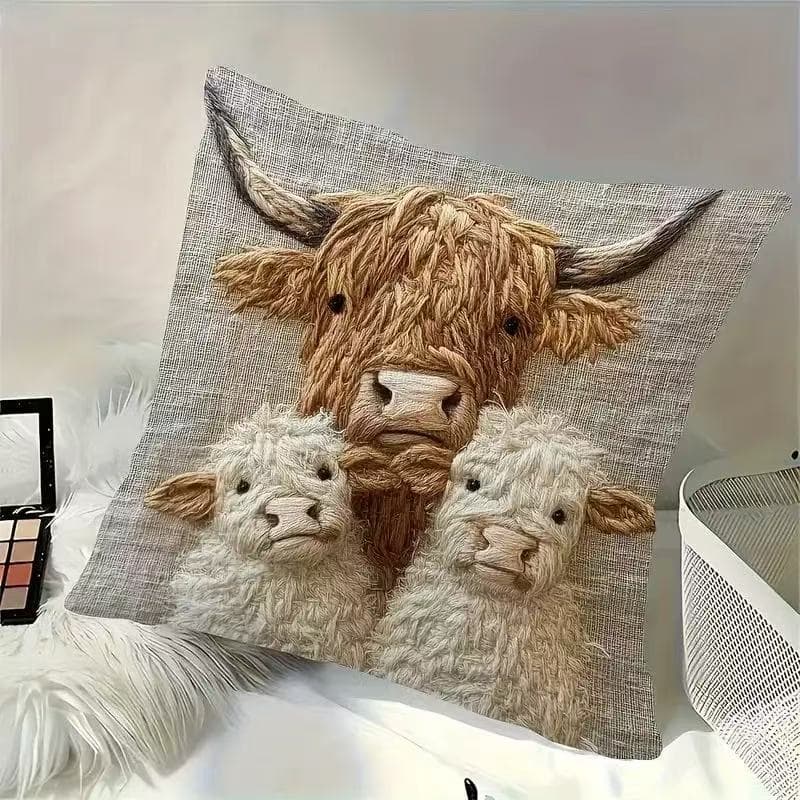 Black Friday Animal Series Short Plush Calf and Sheep Pillowcase (without core) - Living Room Home Decor Bedside Cushion - Dropshipping Available