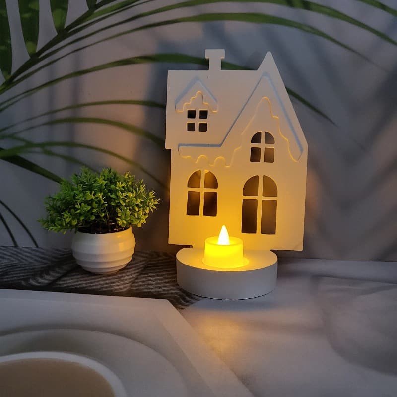 S0391 Small Villa Desktop Decoration Cement Plaster Mold DIY Silicone Mold