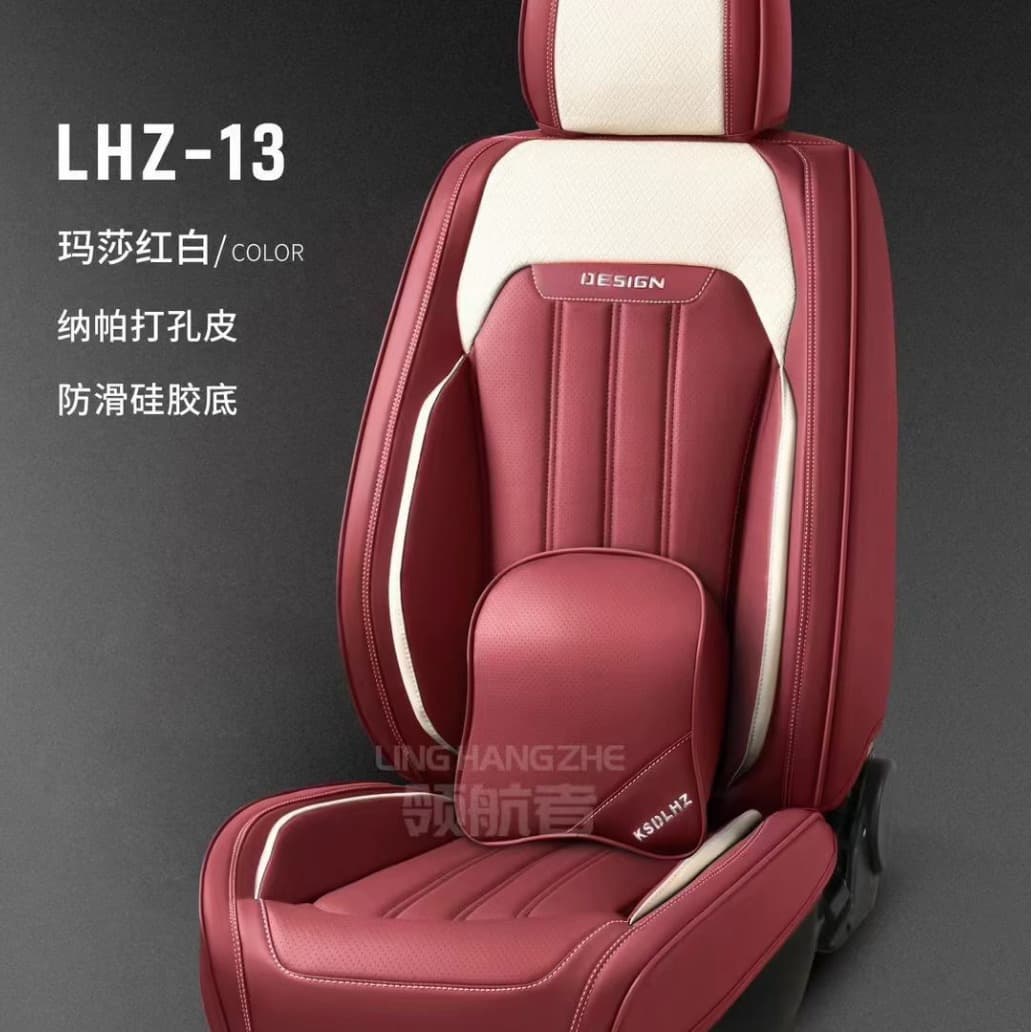 Premium Full Leather Car Seat Covers Full Wrap Nappa Leather Breathable Seat Cushion All-Season Full Leather Car Seat Cover