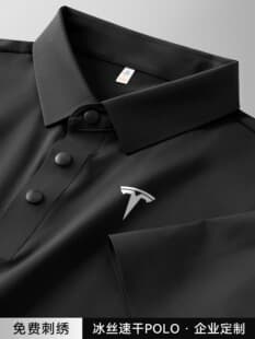 Ice Silk Seamless Polo Shirt Custom Workwear Printed Logo High-End Business Exhibition Team Short Sleeve T-Shirt Order Summer