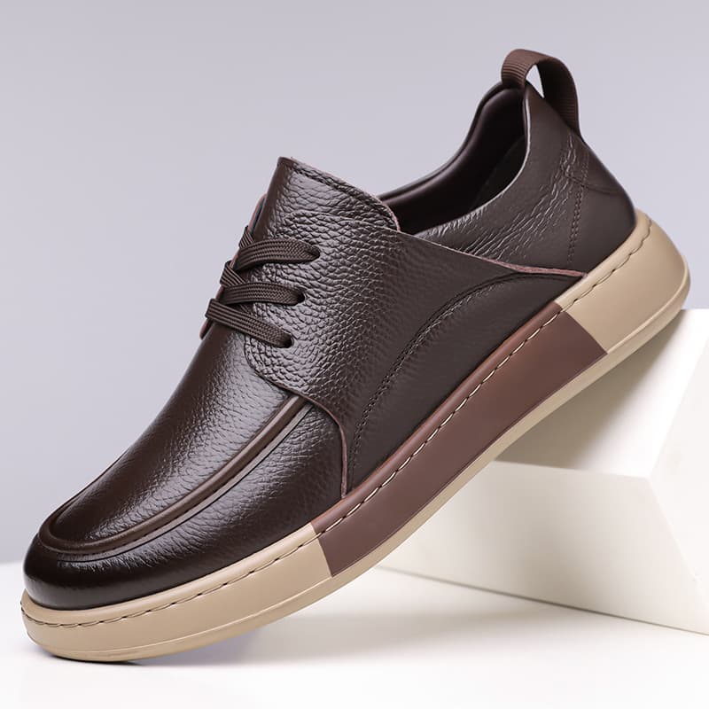 2025 Soft-Soled Genuine Leather Casual Shoes for Men British Men's Casual Leather Shoes Cowhide Business Lace-Up Men's Shoes 9220