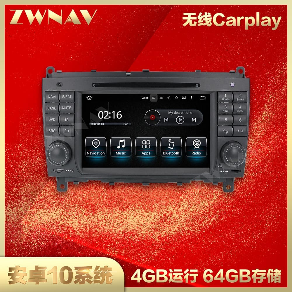 For Mercedes-Benz C W203 04-07 CLK W209 04-05 Android 10.0 Car Navigation Large Screen