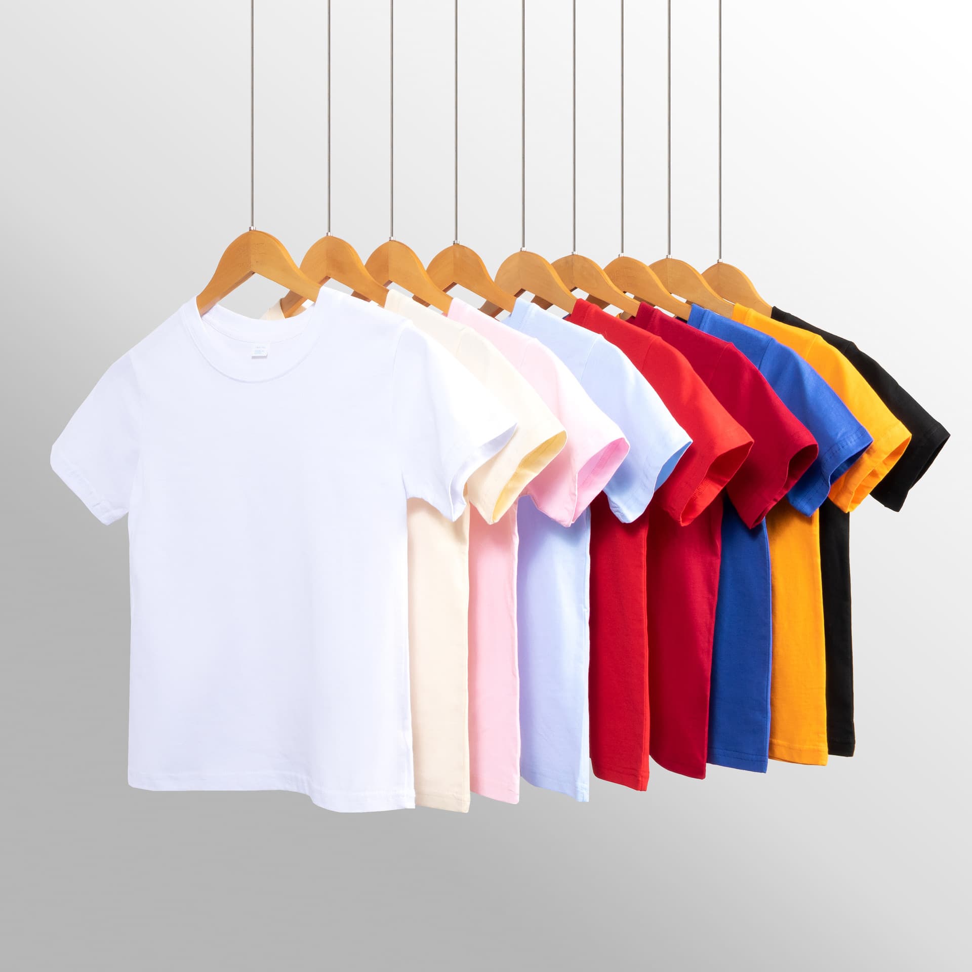 Short-Sleeved T-Shirts for Boys and Girls, Spring and Autumn Style, Kidsren's Clothing, Pure Color Tops, Bottoming Shirts, Moisture-Wicking and Sweat-Wicking Pure Cotton