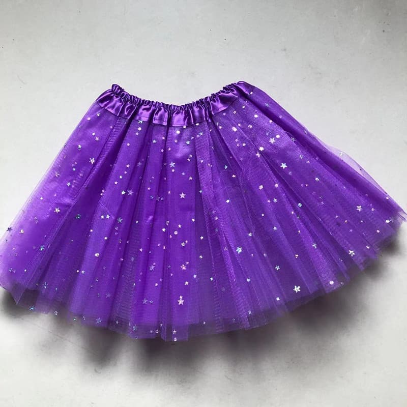 Children's tutu skirt princess sequin three-layer 6-piece mesh skirt tutu gauze skirt children's skirt