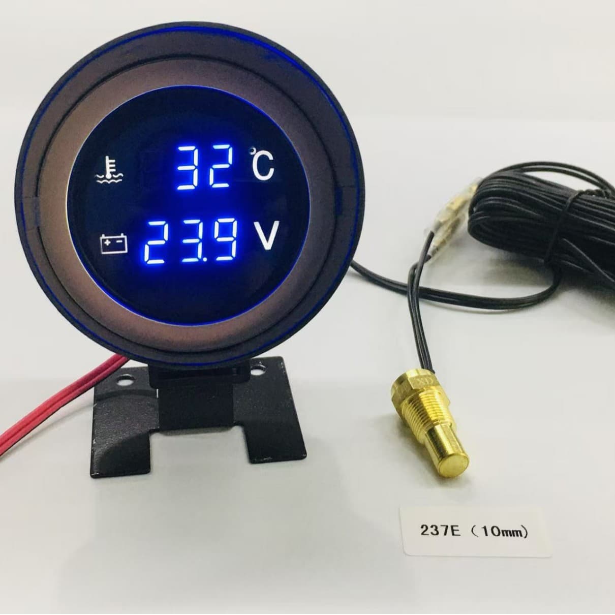 Cross-Border 12V 24V Universal Car Sedan Truck Modified Water Temperature Voltage Combination Round Gun Type Instrument Electric Test