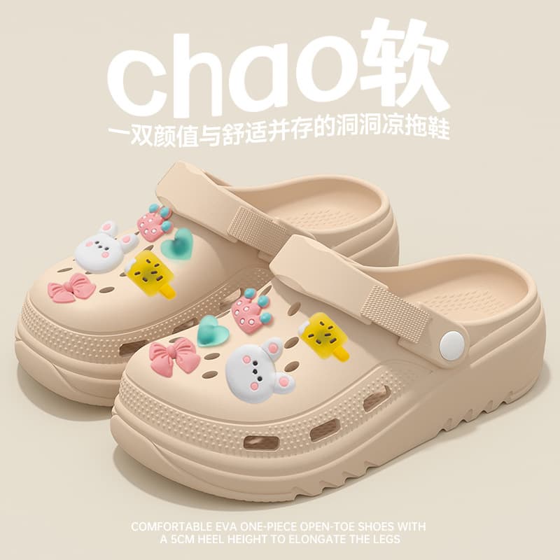 Women's Clog Sandals 2025 New Summer Thick Sole Slip-On Anti-Slip Cloud-Like Comfort Trendy Clogs