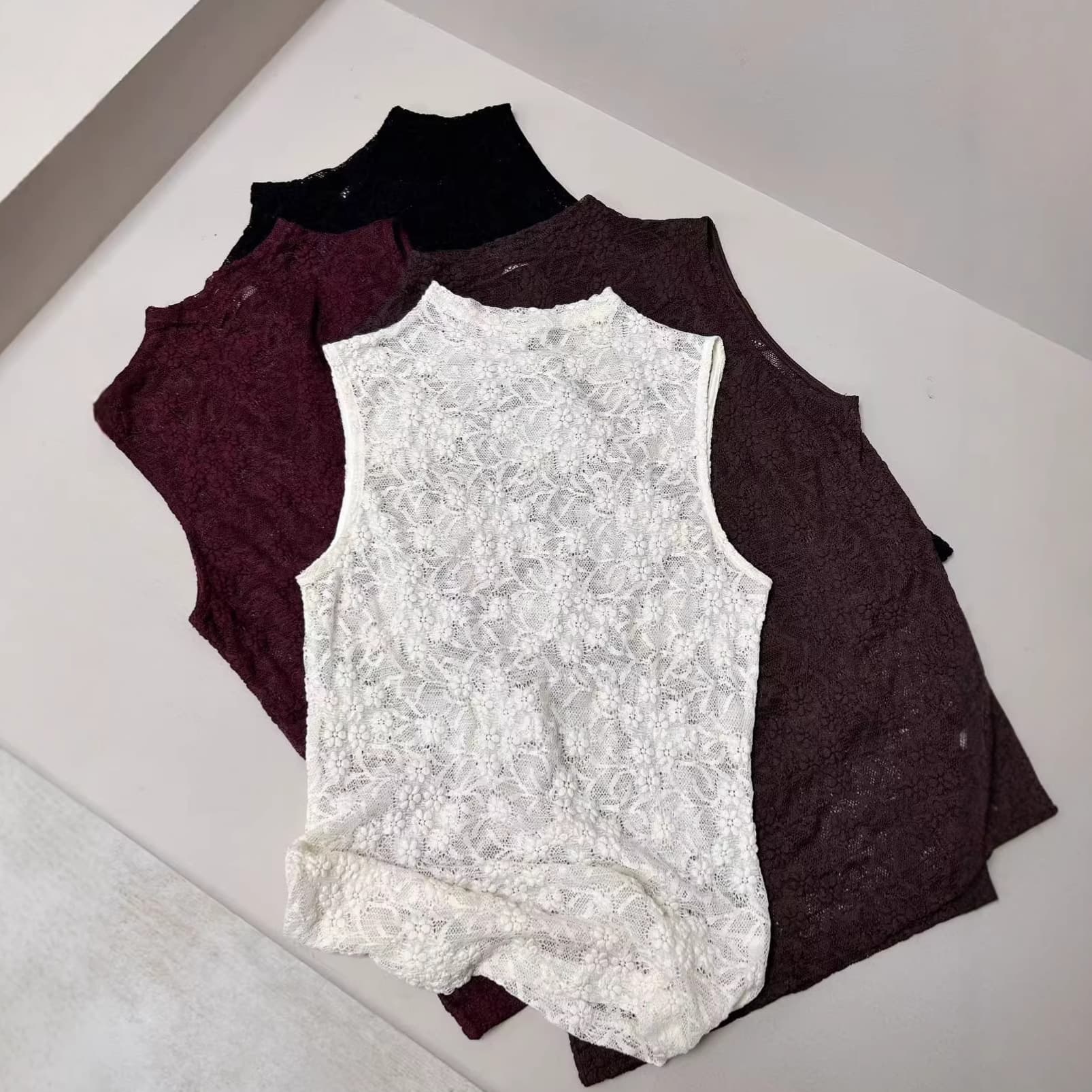 【C3961】Ladies lace vest, elastic, sleeveless, matching item