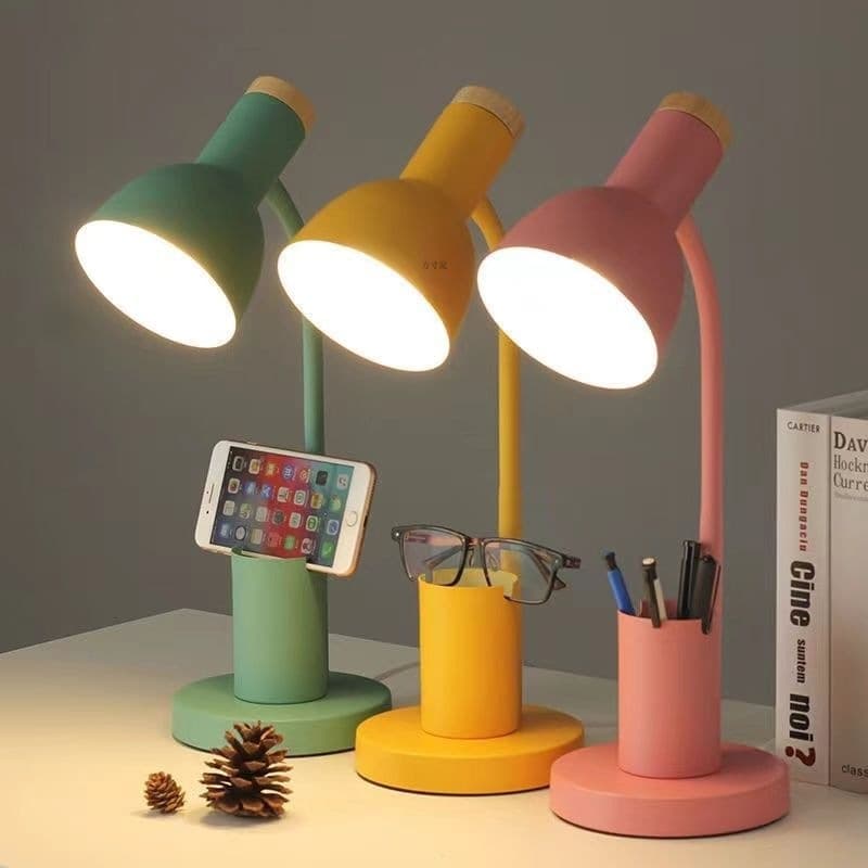 Electric Nordic style desk lamp, pen holder, desk lamp, college student dormitory bedroom bedside lamp, Instagram girl style, factory wholesale and dropshipping