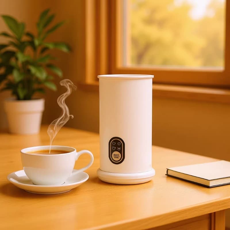 Electric Milk Frother for Home Use, Heated Milk Frother for Coffee Latte Cappuccino Stirring Cup