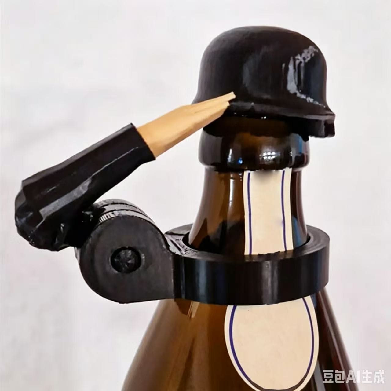 Soldier Salute Beer Bottle Helmet Cross-Border Creative Soldier Saluting Beer Bottle Helmet