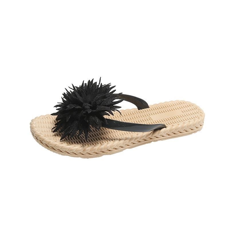 Summer Beach Flip-Flops for Women, Fashionable and Versatile, Non-Slip Soft Flat-Soled Ins-Style Thong Sandals for Home Use