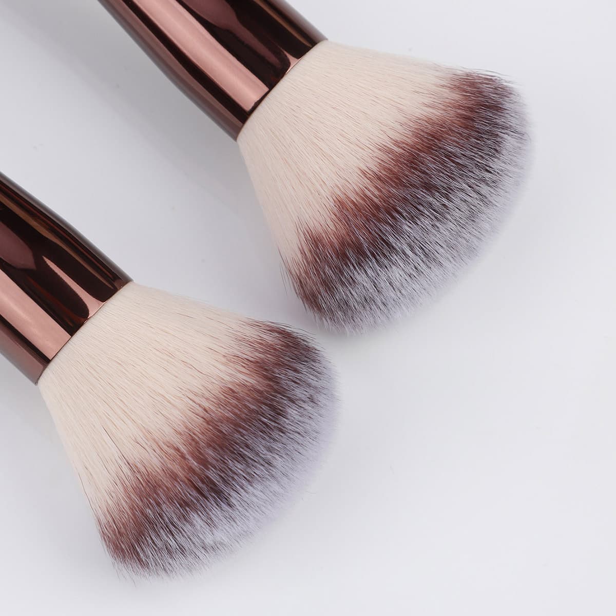 New Dual-Ended Foundation Brush Powder Brush Contour Brush Soft Dual-Ended Full Aluminum Tube Makeup Brush Beauty Tool Cross-Border
