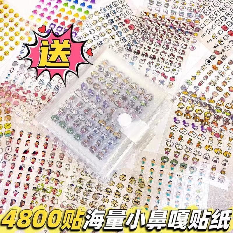 Mini Xiaobiga diy handbook stickers children's cartoon pattern cute stickers nail waterproof girl decorative stickers