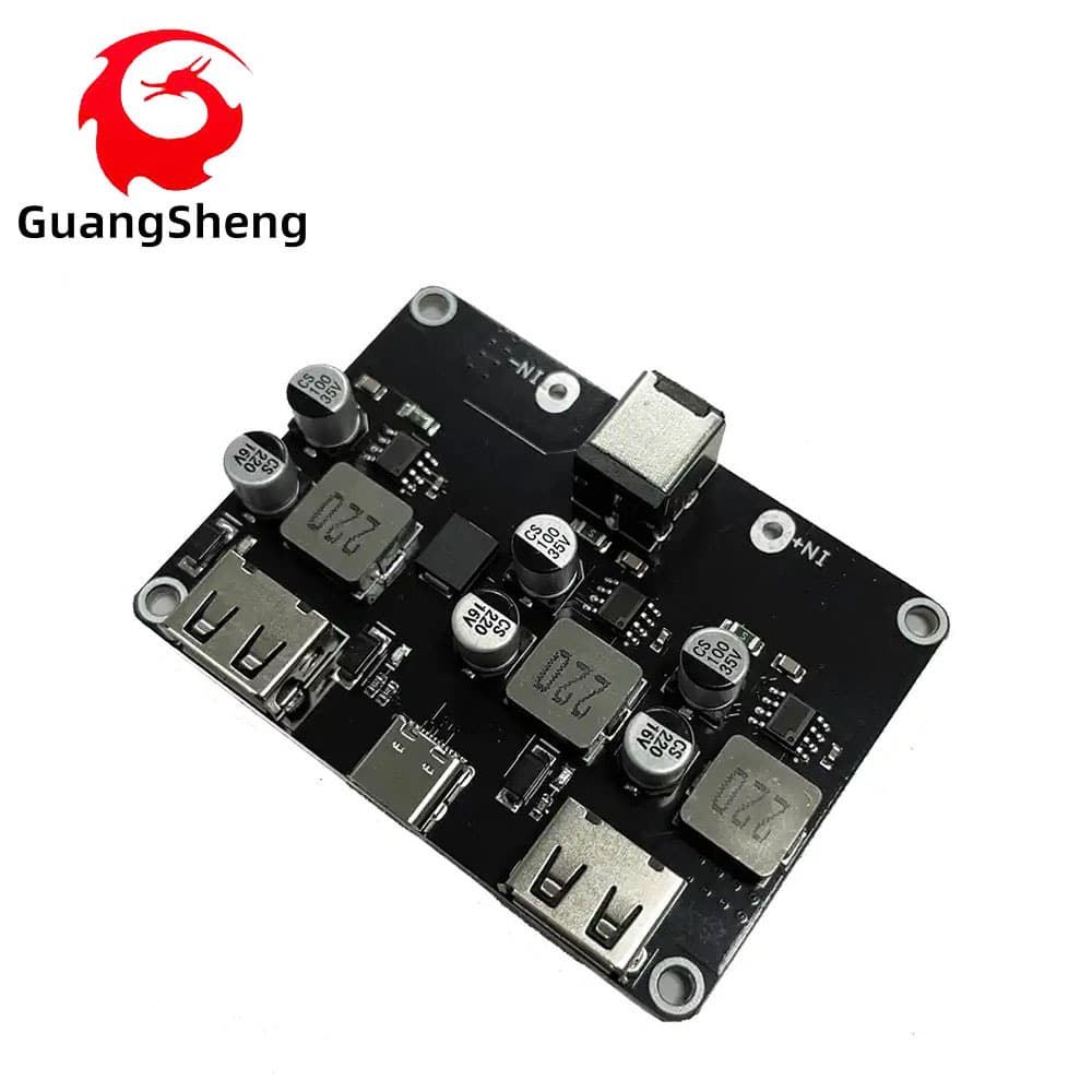 3-Channel Fast Charging Module 12V24V to QC3.0 Fast Charge TYPE-C USB Phone Charging Board Step-Down Module
