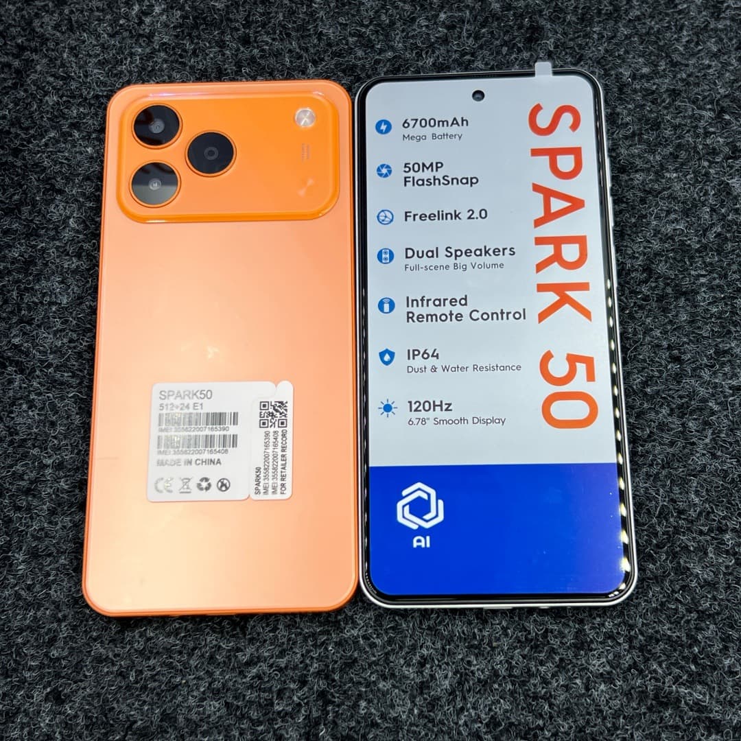 EXPORT Hot Selling SPARK50 24G+512G 6.6-inch HD Smartphone with Google Play Store Wholesale