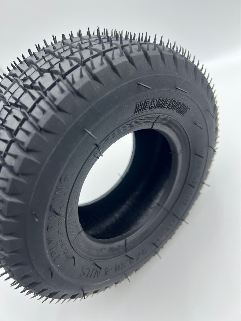 9x350-4 tires with high rubber content for increased wear resistance, factory direct for elderly mobility scooters and hand carts.