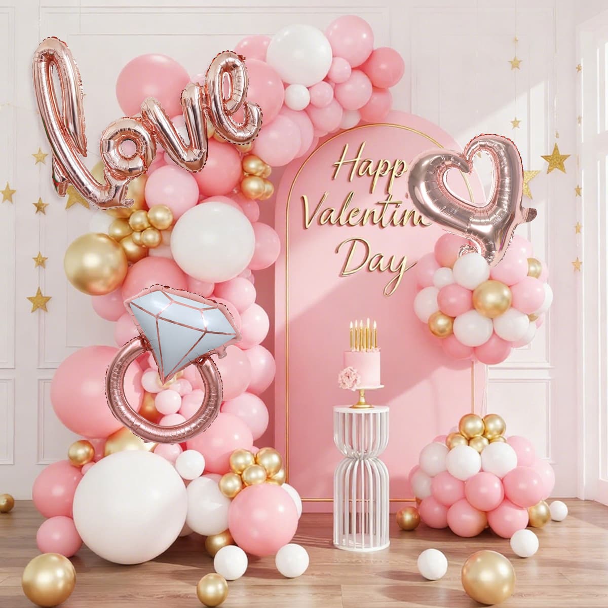 Pink Valentine's Day Balloon Birthday Party Set Cross-border Theme Decoration Props Activity Atmosphere Scene Layout