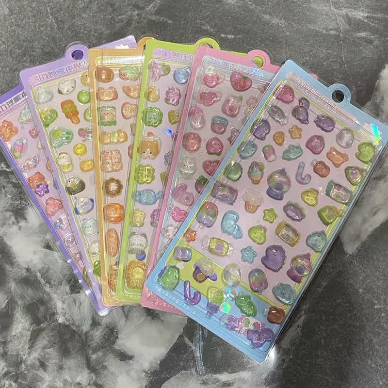 High-looking second-generation cartoon 3D relief solid stickers cute reward three-dimensional stickers three-dimensional decorative stickers