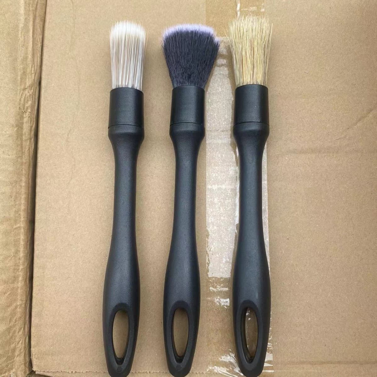 Car Cleaning Brush 3-Piece Set, Car Wash Tool Detail Gap Brush Tire Cleaning Brush