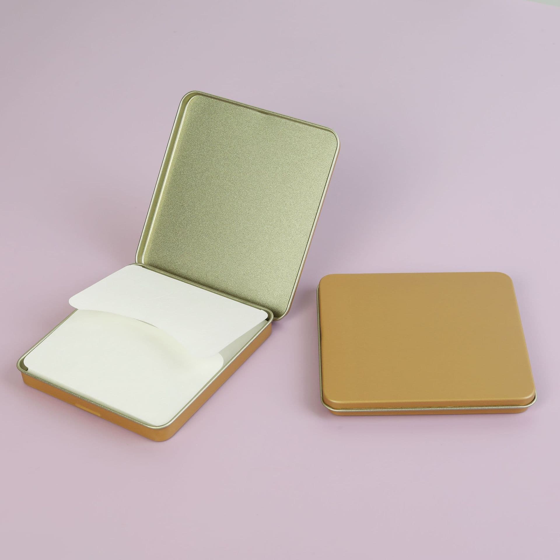 Portable Square Biscuit Tea Compression Tin, Aged White Tea Puerh Chocolate Tea Brick Metal Box